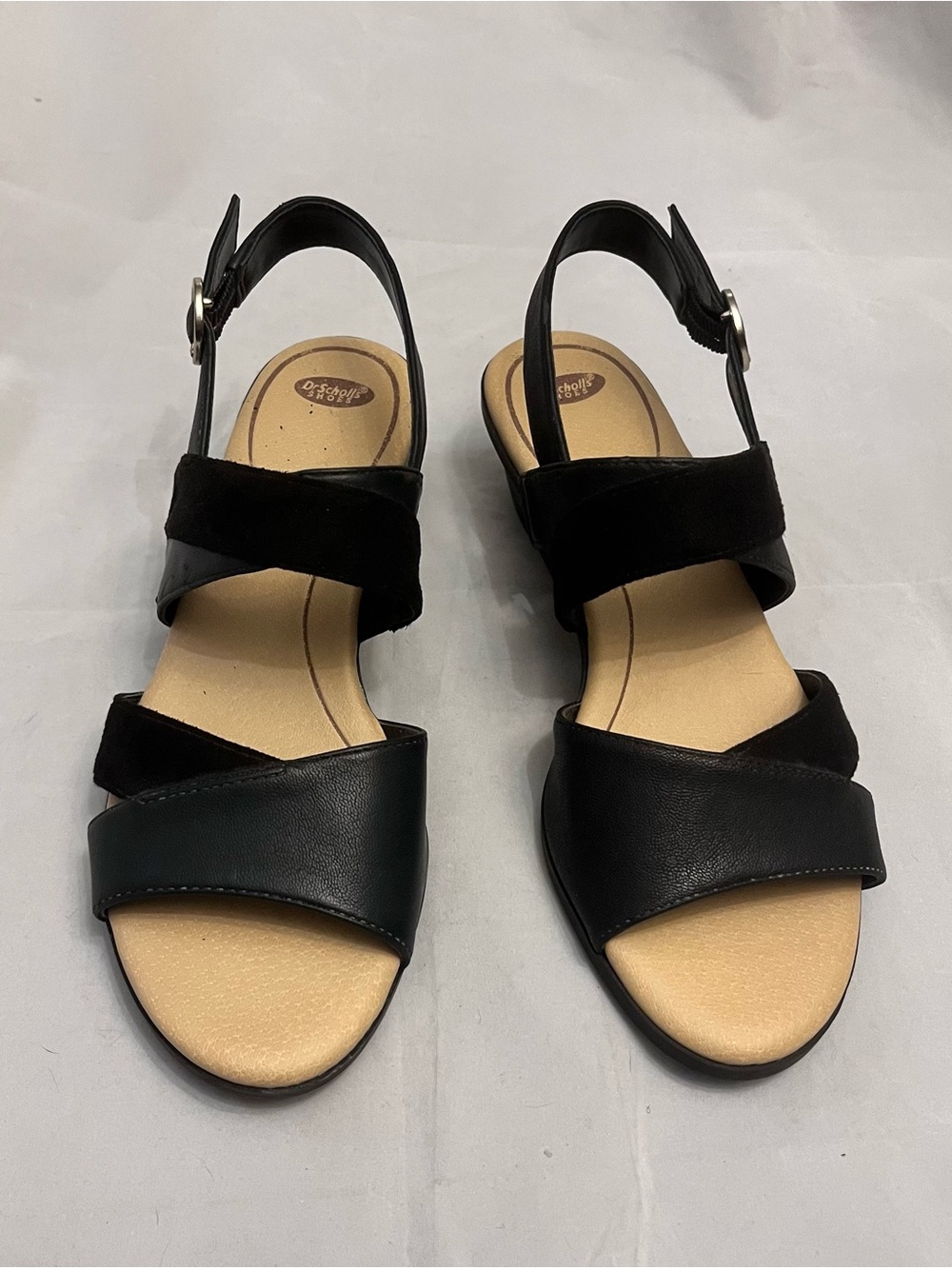 Dr. Scholls Black Cross-Strap Slingback Sandals